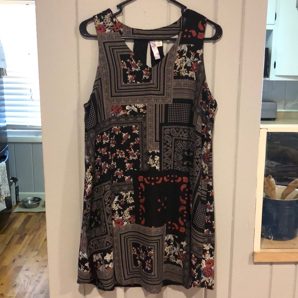 Black, grey, white, red Boutique dress